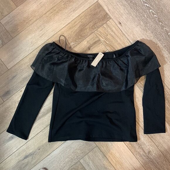 NWT J.Crew Organza Off Shoulder Ruffle Blouse - Picture 3 of 6